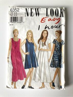 New Look 6352 Easy 1 One Hour Sewing Pattern for Summer Dress Uncut Sizes 8-18